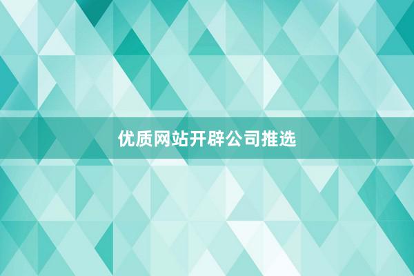 优质网站开辟公司推选