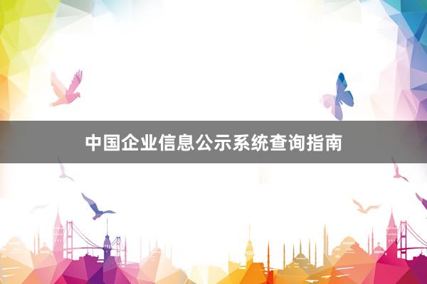中国企业信息公示系统查询指南