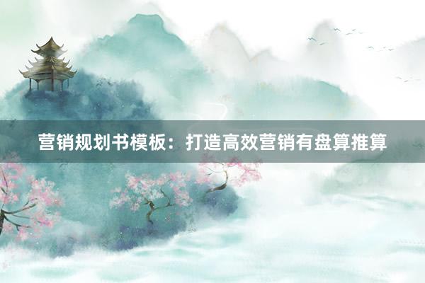 营销规划书模板：打造高效营销有盘算推算