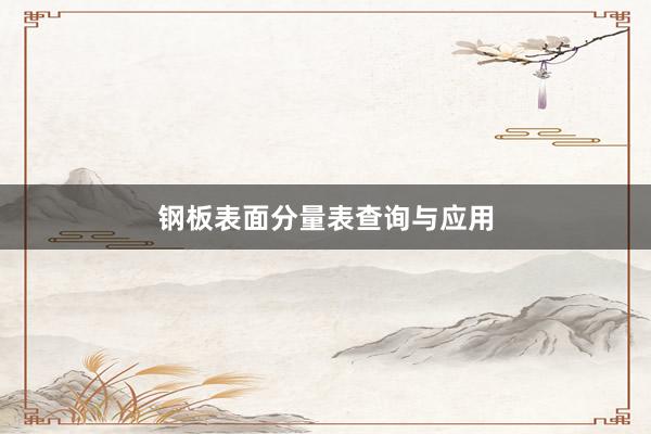 钢板表面分量表查询与应用